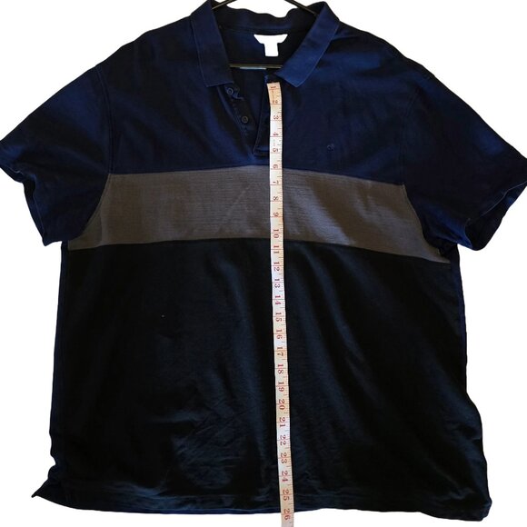 Calvin Klein Men's Navy, Black and Gray Polo Shirt XXL - Picture 3 of 4